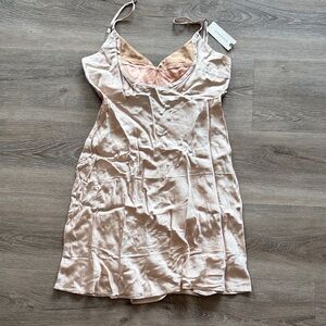 Anthropologie Blush Satin Chemise